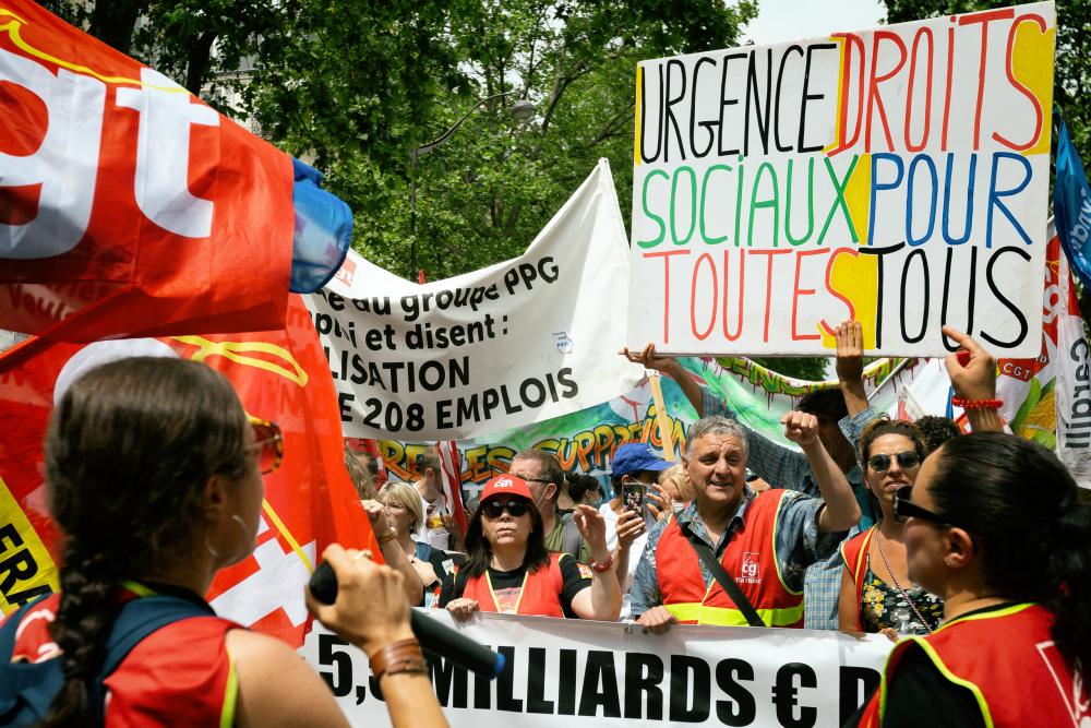 Manifestation à l’appel des TUI contre les licenciements et la reforme de l’assurance chomage. © Photothèque Rouge / Martin Noda / Hans Lucas